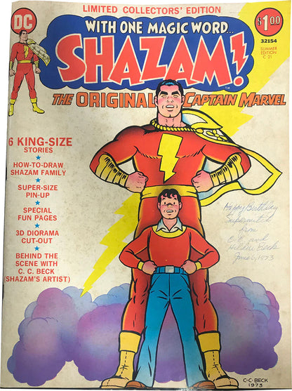 Cc Beck Autographed Shazam King Size Comic Book
