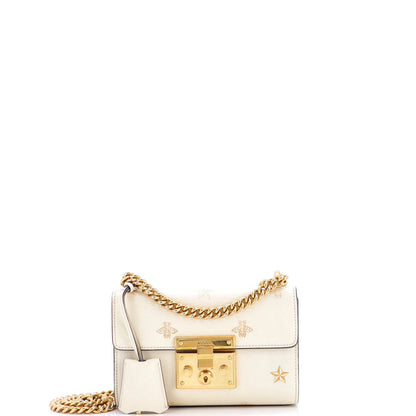 Gucci Padlock Shoulder Bag Printed Leather Small