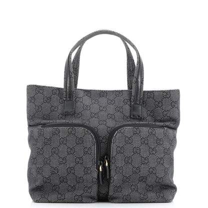 Gucci Double Pocket Tote Gg Canvas Small