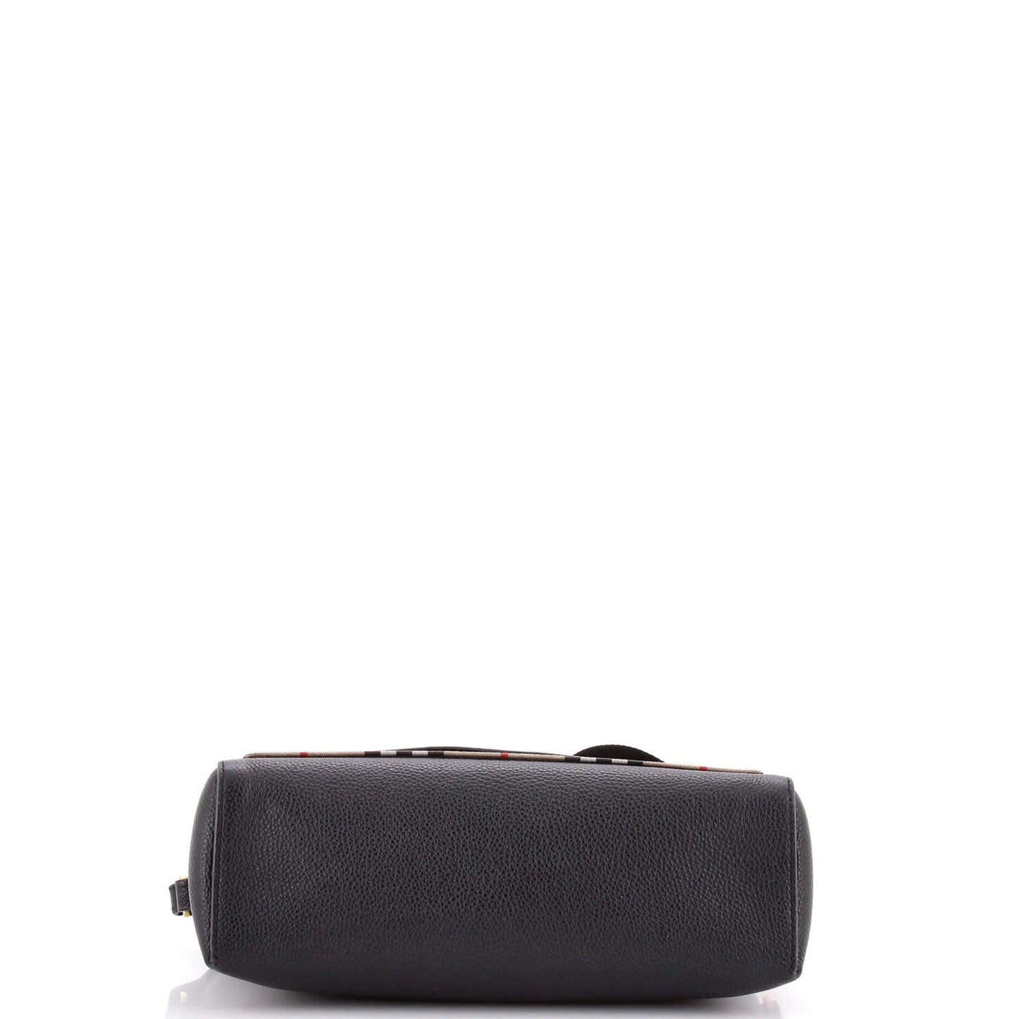 Burberry Note Crossbody Bag Leather With Vintage Check Canvas Medium