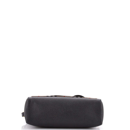 Burberry Note Crossbody Bag Leather With Vintage Check Canvas Medium