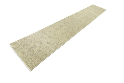 2'6X14 Handmade Wool Oriental Runner Rug Muted Floral Design Hallway Carpet