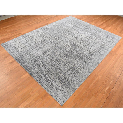 8'10"X12'2" Cloud Gray The Lost Branches Silk With Wool Hand Knotted Rug