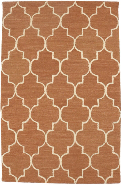 Rust Trellis Design Contemporary 5X8 Hand-Tufted