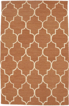 Rust Trellis Design Contemporary 5X8 Hand-Tufted