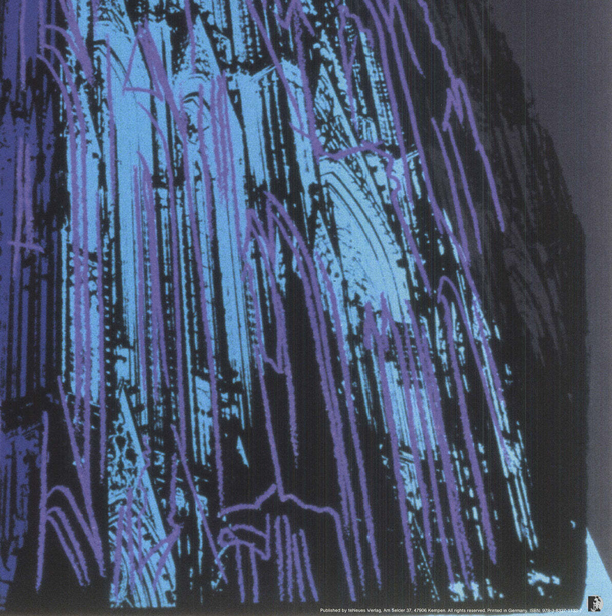 Andy Warhol Koln Cathedral Blue " Poster Pop Art Blue Black T