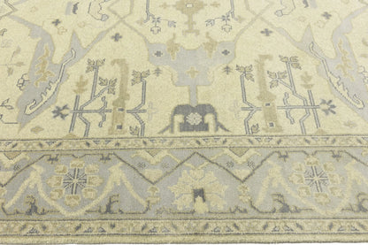 Large Handmade Oushak Oriental Rug Floral Design