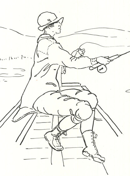 Yb Robinson Woman Fisherman " Lithograph Contemporary