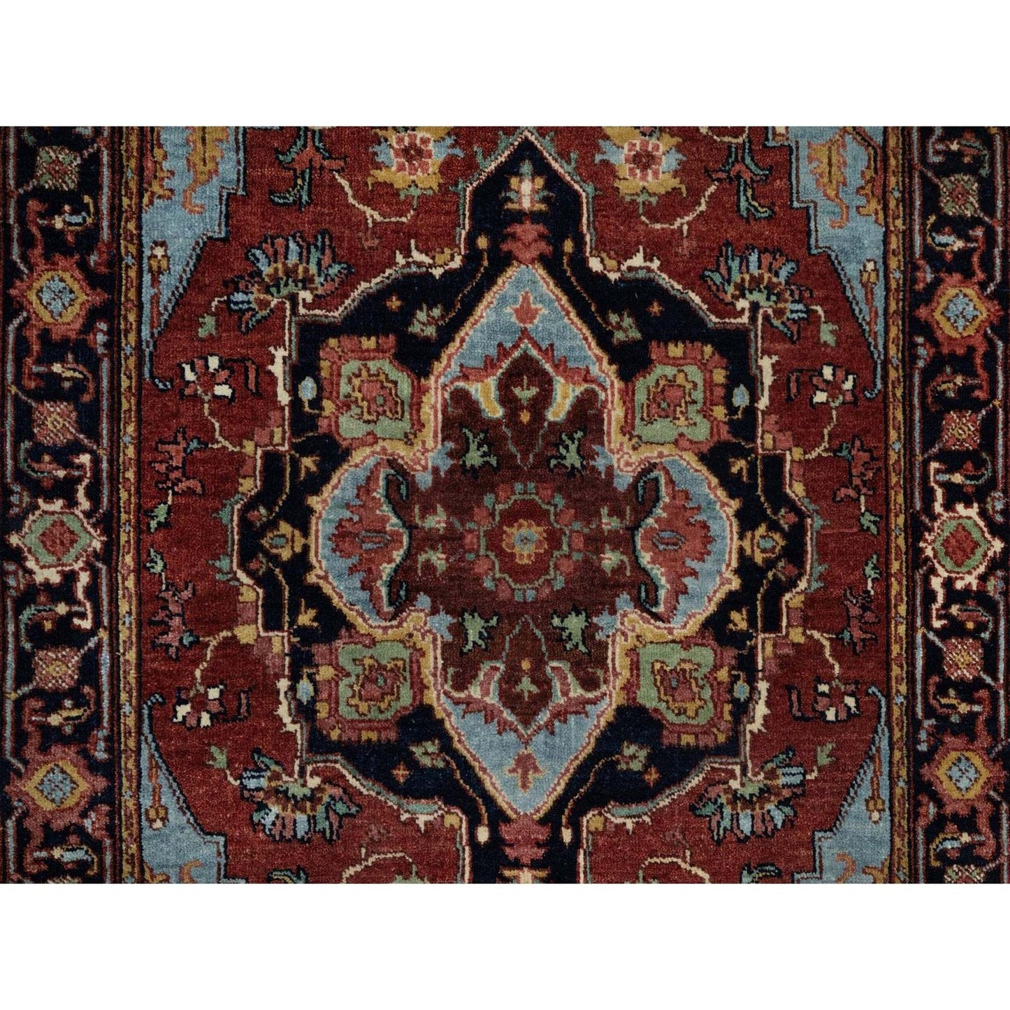 3'1"X5'2" Red Antiqued Fine Heris Re-Creation Rug Hand Knotted Soft Wool