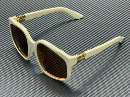 MIU MU A07S 21D901 White Milk Brown Women's 59 mm Sunglasses