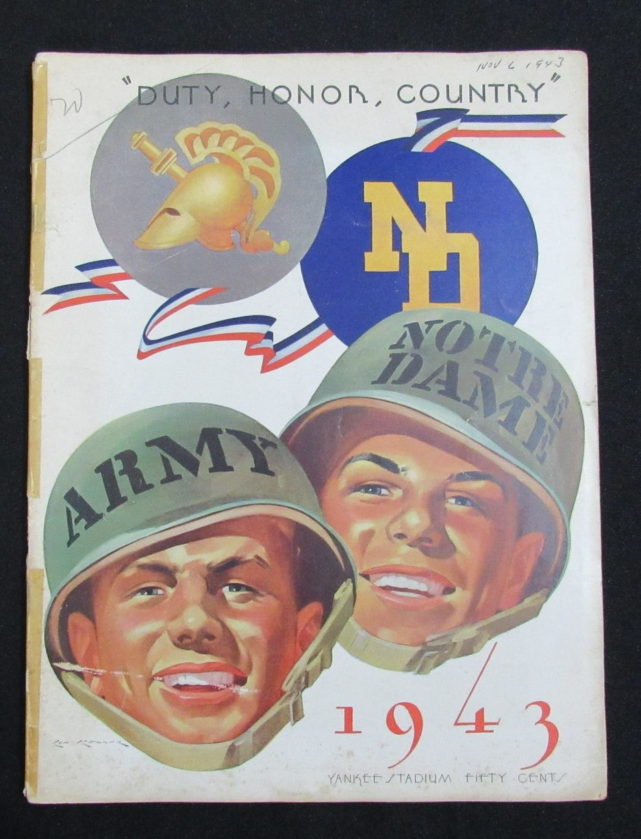 11/6/1943 Army Vs. Notre Dame College Program 185819