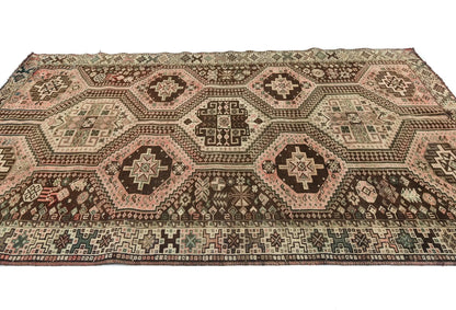 Semi-Antique Tribal Design Wool Oriental Rug