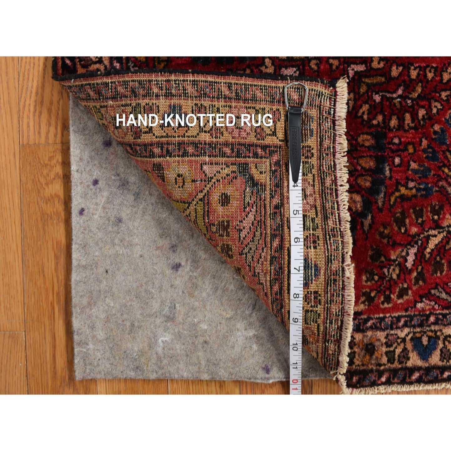 2'X2'6" Red Mat Antique Zoroastrian Sarouk Hand Knotted Oriental Rug