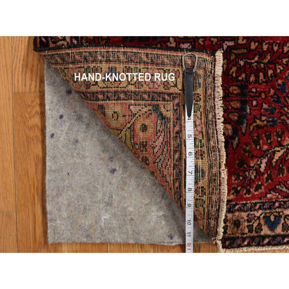 2'X2'6" Red Mat Antique Zoroastrian Sarouk Hand Knotted Oriental Rug