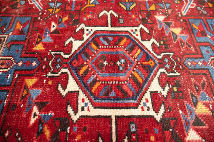 Semi-Antique Hand-Knotted Tribal Red Oriental Runner Rug Kitchen Carpet 3x9 Ft