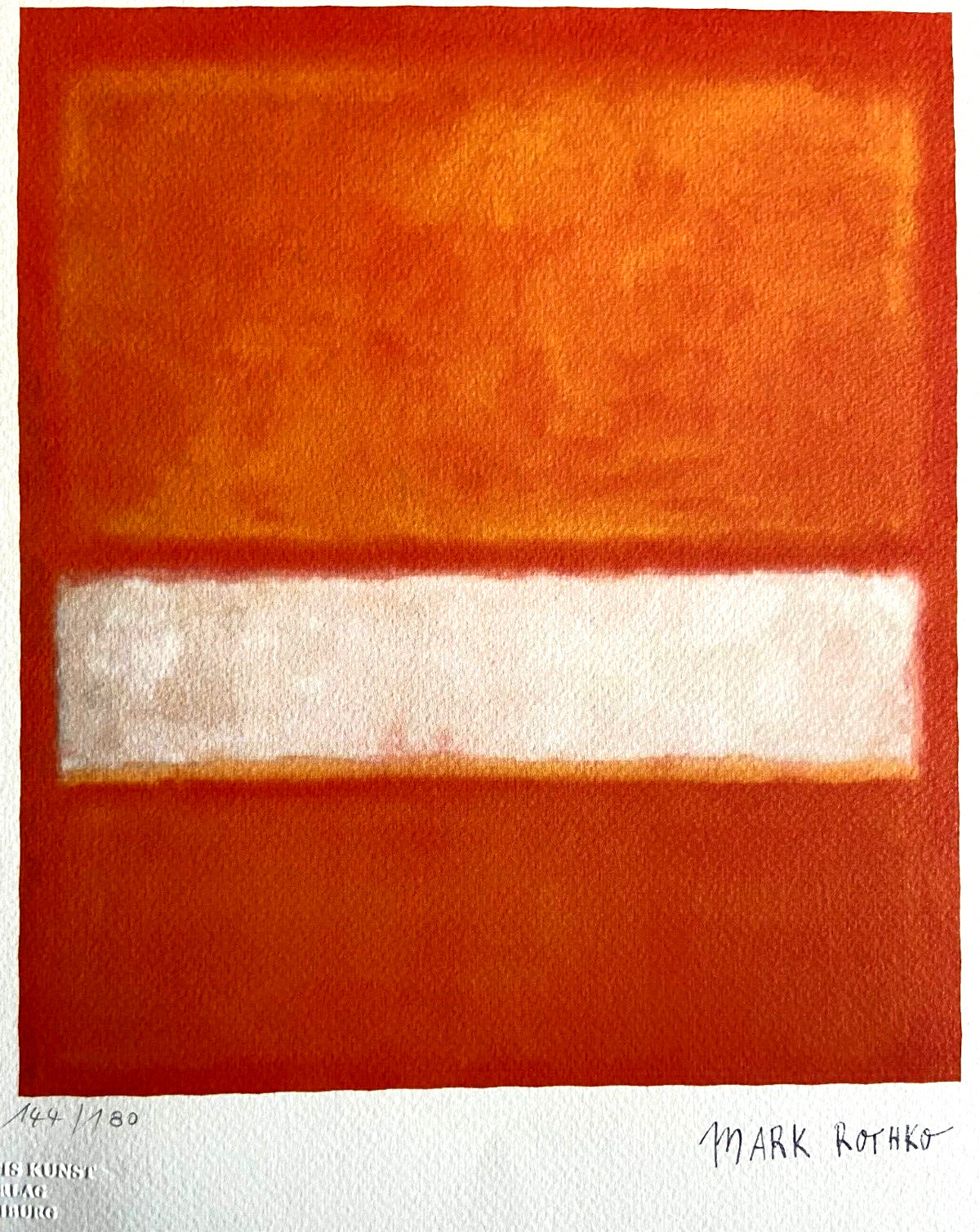 Mark Rothko Lithograph Coa Numbered Signed Op 180