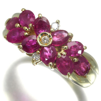 Ruby 1.92Ct Diamond 0.05Ct Ring 18K 750 Yellow Gold