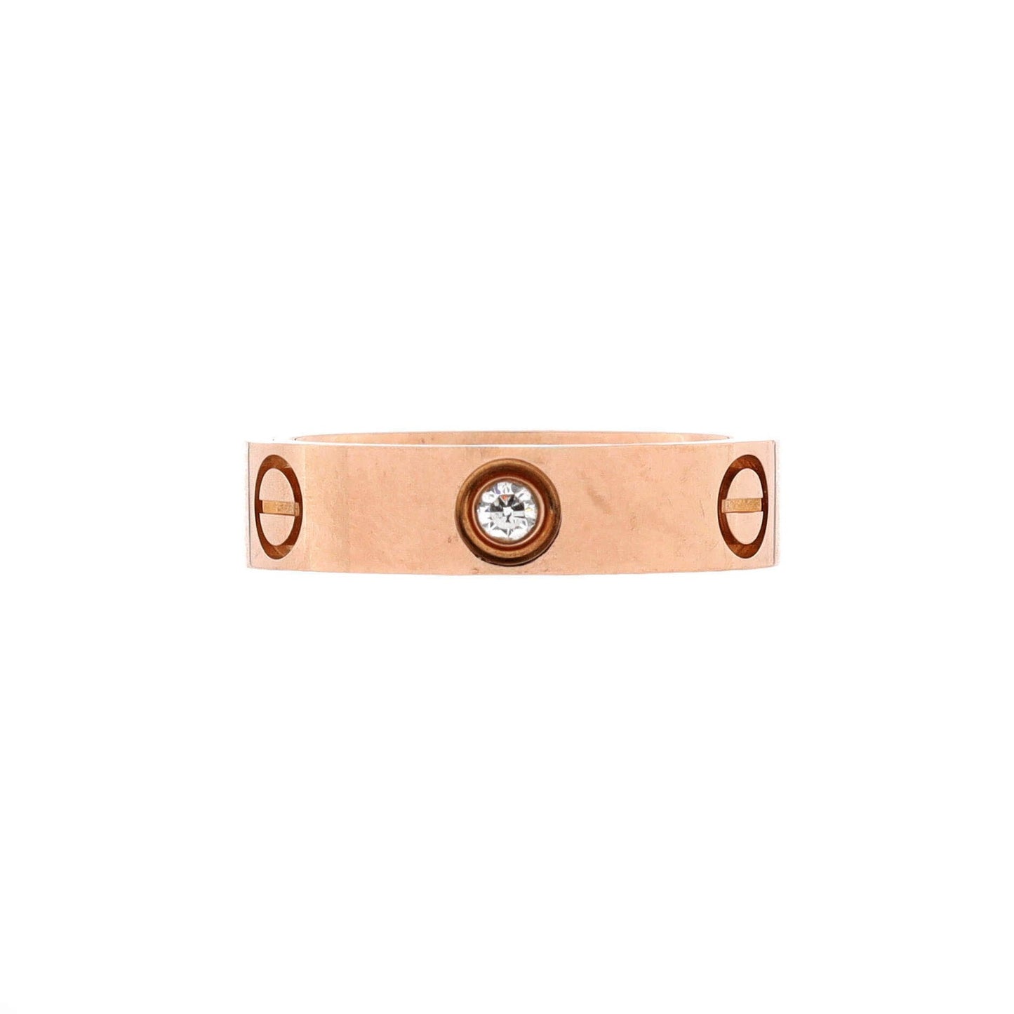 Cartier Love 3 Diamonds Band Ring 18K Rose Gold With Diamonds