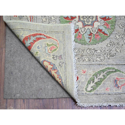 8'1"X9'3" Tan Color Finer Peshawar Pure Wool Hand Knotted Oriental Rug