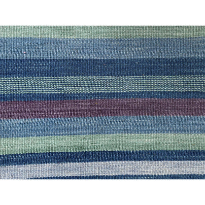 6'3"X9'2" Flat Weave Kilim Wool Stripe Designhand Woven Oriental Rug