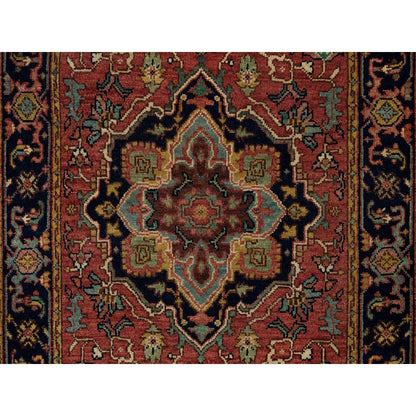 2'8"X22' Carmine Red Heris Re-Creation Soft Wool Xl Runner Oriental Rug