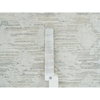 8'X8' Ivory Modern Design Undyed Natural Wool Hand Knotted Round Rug