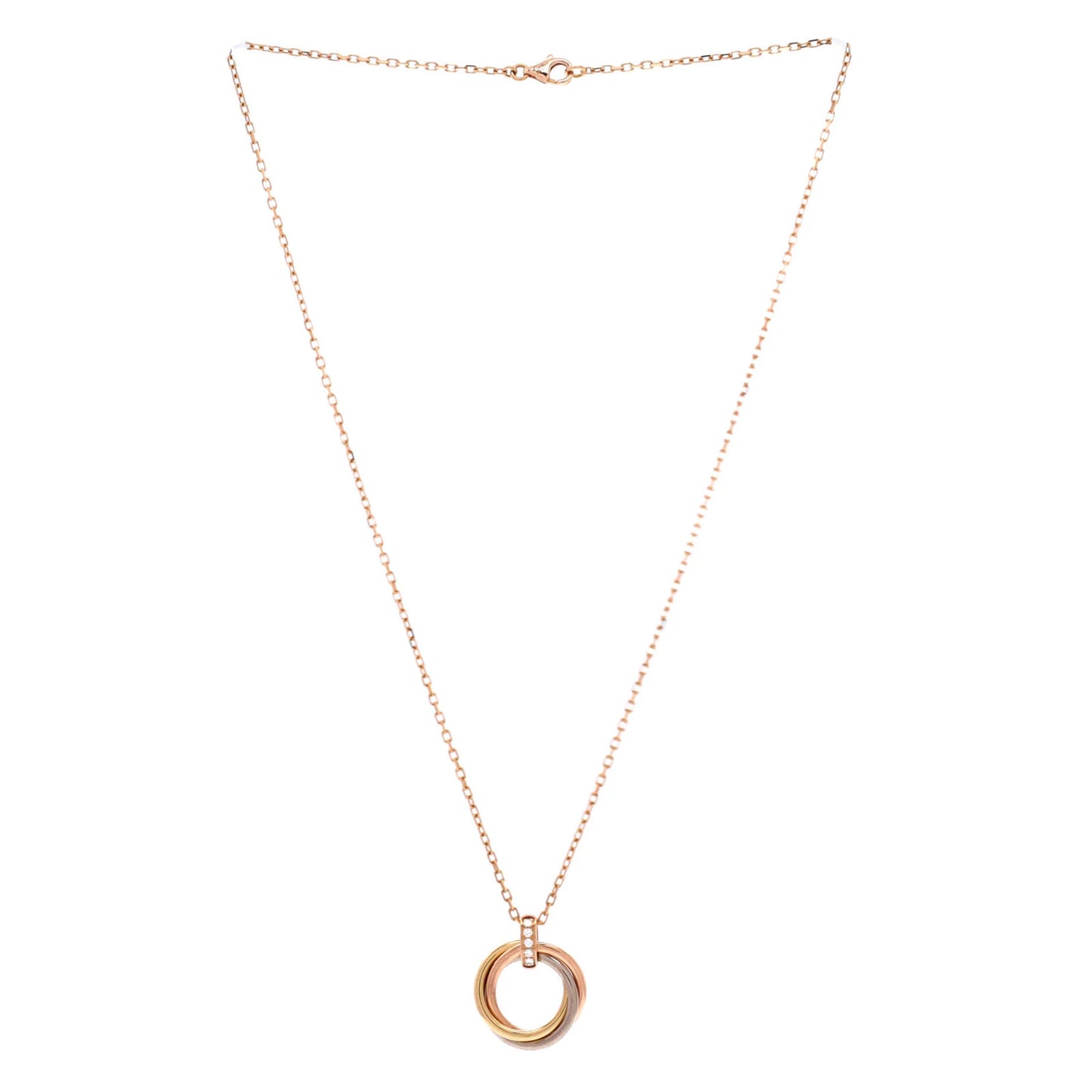 Cartier Trinity Pendant Necklace 18K Tricolor Gold And Diamonds