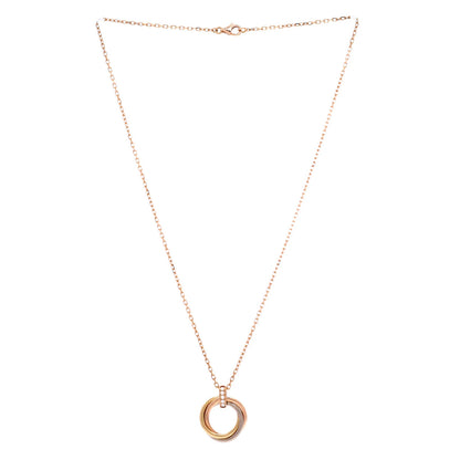 Cartier Trinity Pendant Necklace 18K Tricolor Gold And Diamonds