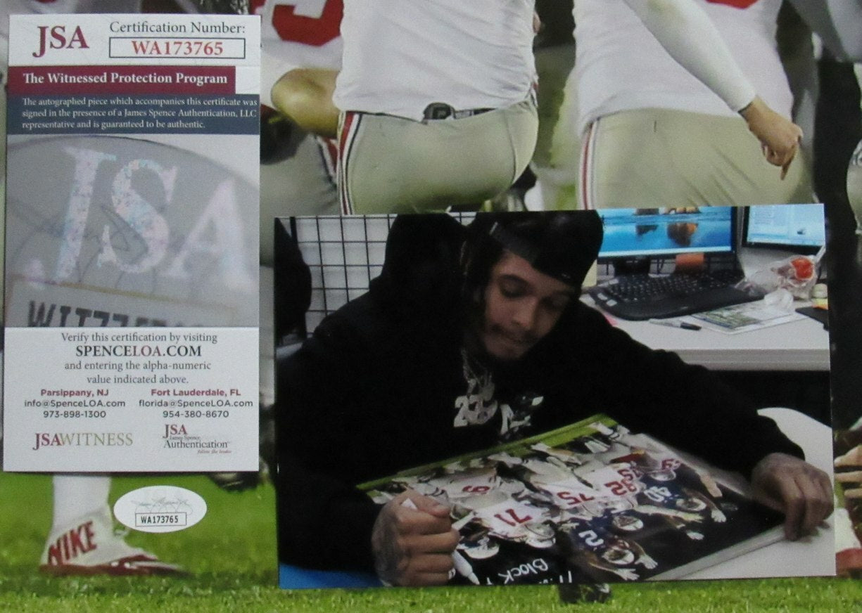 Marcus Allen Penn State Autographed 16X20 Photo Block Party Vs. Osu Jsa 167375