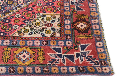 Hand-knotted oriental carpet 5x9 ft tribal geometric style decor