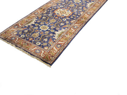 Hand-Knotted Wool Oriental Runner Rug Classic