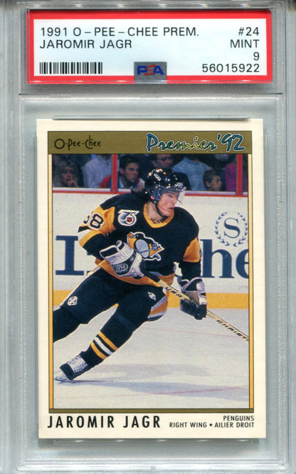 Jaromir Jagr 1991 O-Pee-Chee- Premier #24 Psa Mint 9 Card