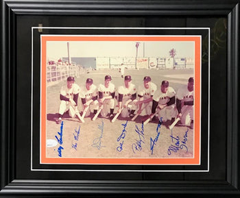 New York Giants Autographed Framed 8X10 Photo W/ Irvin, Mays (Jsa)