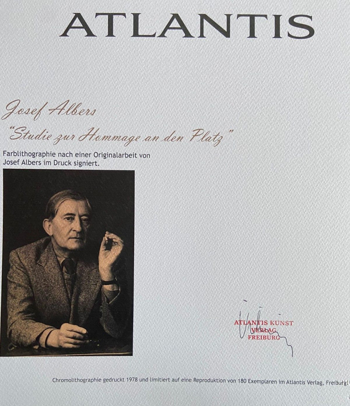 Josef Albers Lithograph Coa Numbered Signed Stamp (Paul Klee)