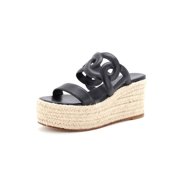 Hermes Women'S Epopee Espadrille Wedge Sandals Leather