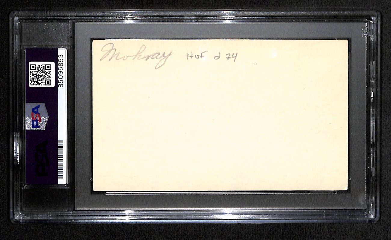 Bill Mokray Hof Signed 3X5 Index Card Boston