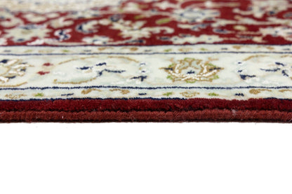 Handmade Indo-Nain Oriental Rug Classic Red