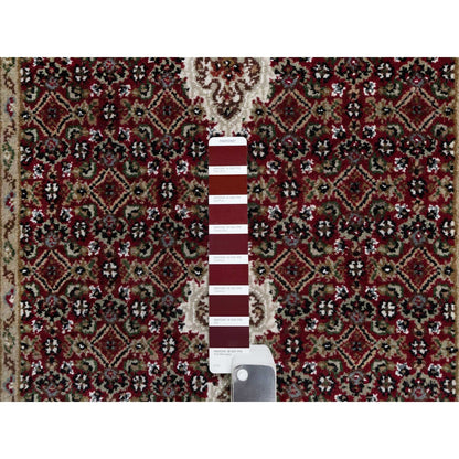 2'7"X20'4" Scarlet Red Tebraz Mahi Pure Wool Hand Knotted Xl Runner Rug