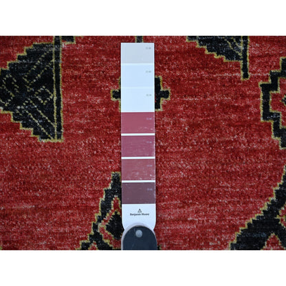 8'7"X11'3" Red Peshawar Berber Influence Geometric Pattern Oriental Rug