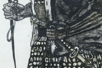 Akira Kurosawa Kagemusha Shingen Samurai Etching 81/125 Hand-Signed, Framed