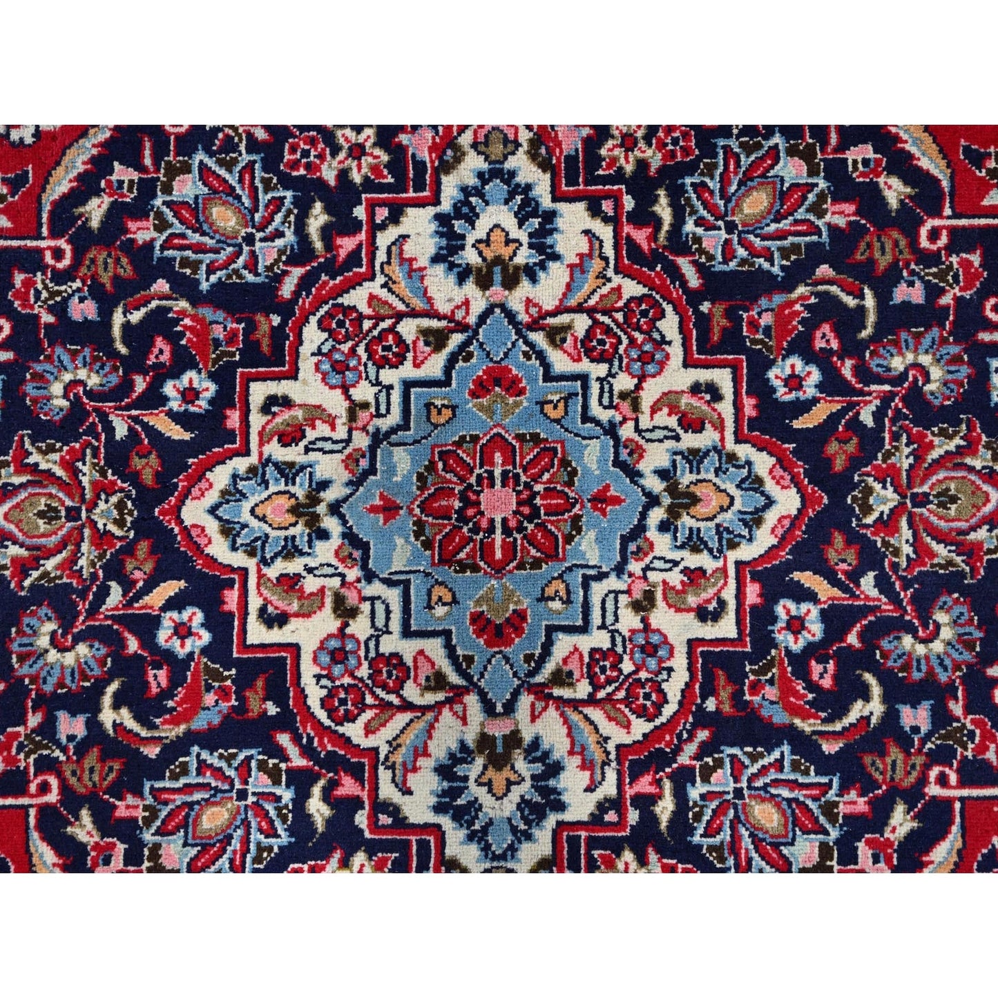 9'6"X13'5" Portia Red Hand Knotted Wool Tribal Floor Vintage Kishoon Rug