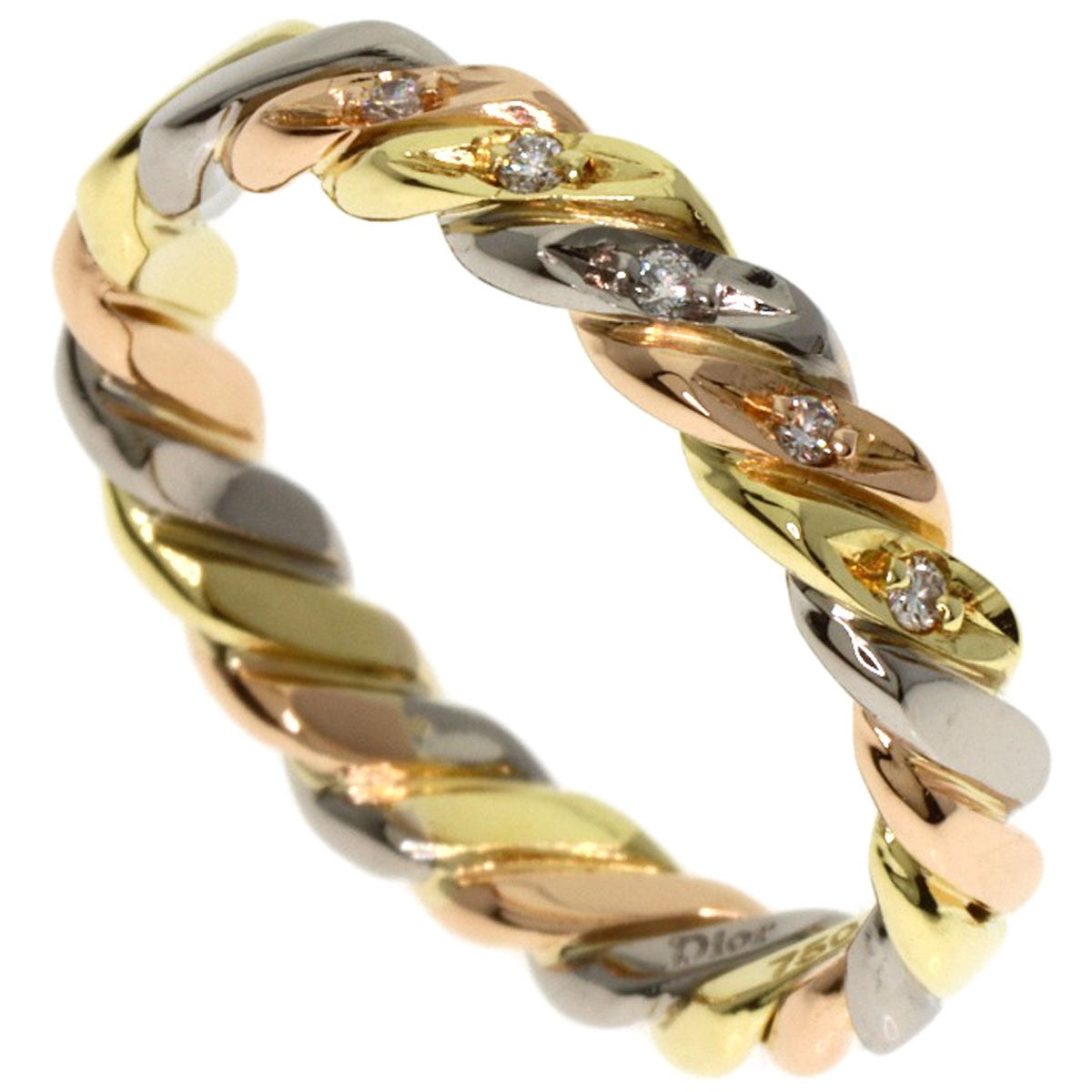 Dior Twist 5P Diamond Ring K18 Yellow Gold K18