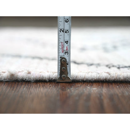 2'10"X15'8" White Moroccan Weave Soft Wool Hand Knotted Xl Runner Rug