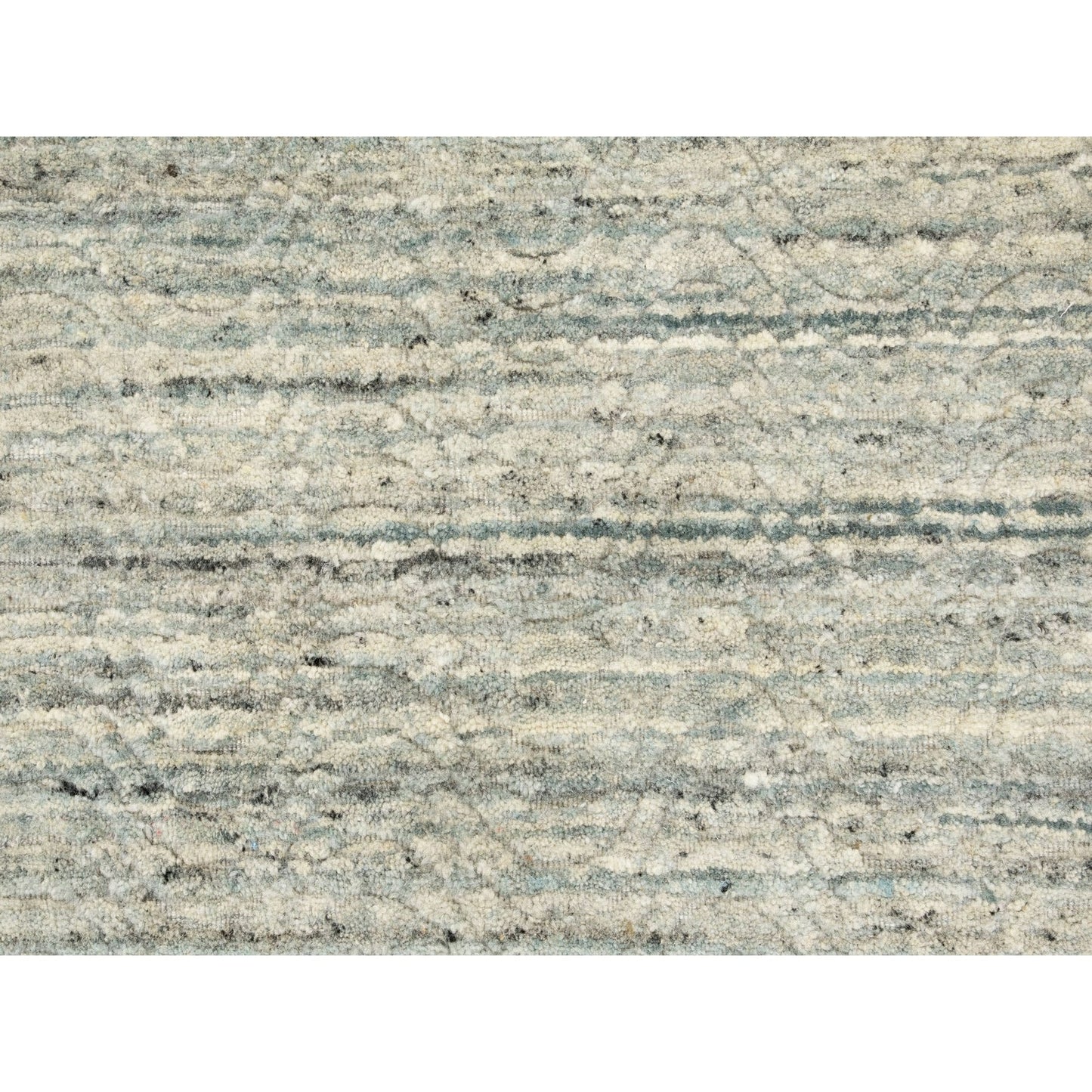 6'X9' Green Variegated Design Hand Loomed Pure Wool Modern Oriental Rug