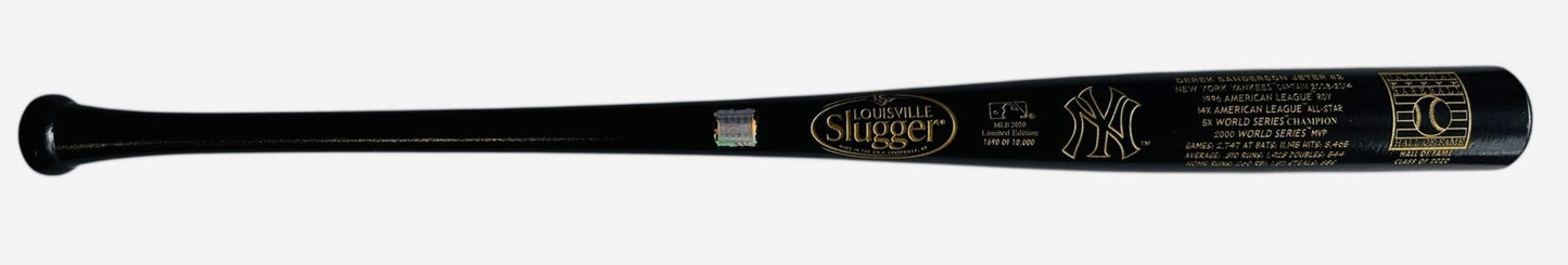 Derek Sanderson Jeter Unsigned Louisville Slugger Laser Engraved Stat Bat 1690/1