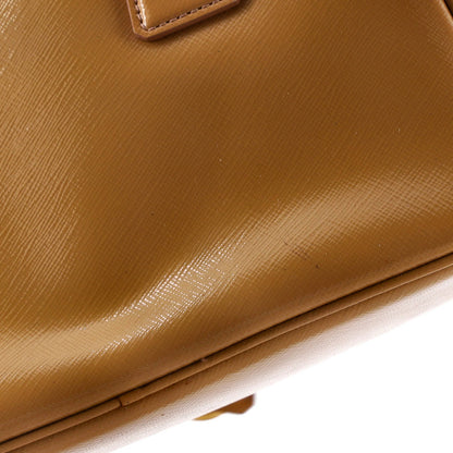 Prada Double Zip Lux Tote Vernice Saffiano Leather Small