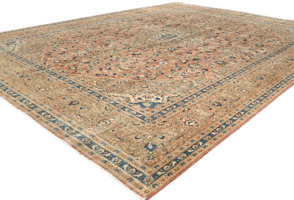 Antique Distressed Oriental Rug Floral Vintage