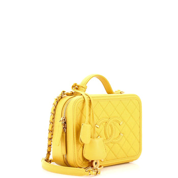 Chanel Filigree Vanity Case Quilted Caviar Medium