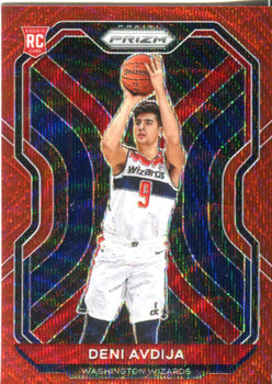Deni Avdija 2020 Panini Prizm Red Wave Rookie Card #290