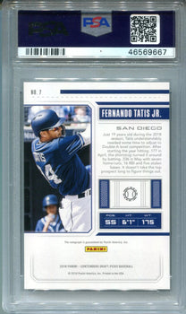 Fernando Tatis Jr. 2018 Panini Contenders Dp #7 Card (Psa Gem Mt 10)